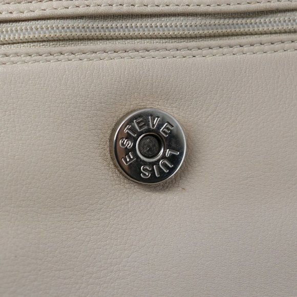 Luis Esteve Crossbody Handbag Womens Small Cream Brown Leather Lined Pockets - Picture 7 of 11